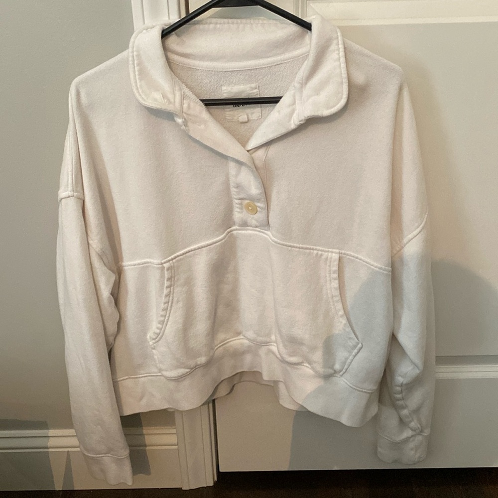White cropped button up crew from Aerie